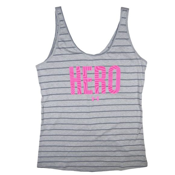 📦 NEW Women's Medium UNDER ARMOUR Power In Pink Hero Breast Cancer Tank 1253960 - Picture 1 of 2